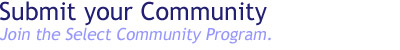 Submit your community for consideration